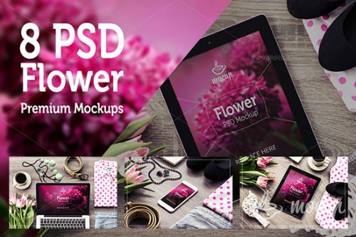 8 PSD Flower Mockups 277347