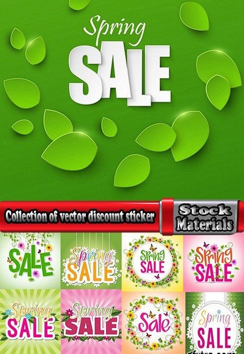Collection of vector discount sticker picture flyer banner