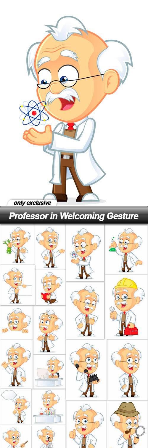 Professor in Welcoming Gesture