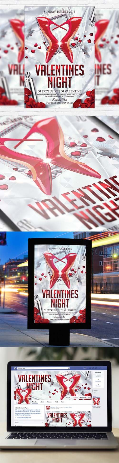 Flyer Template - Valentine Celebration + Facebook Cover