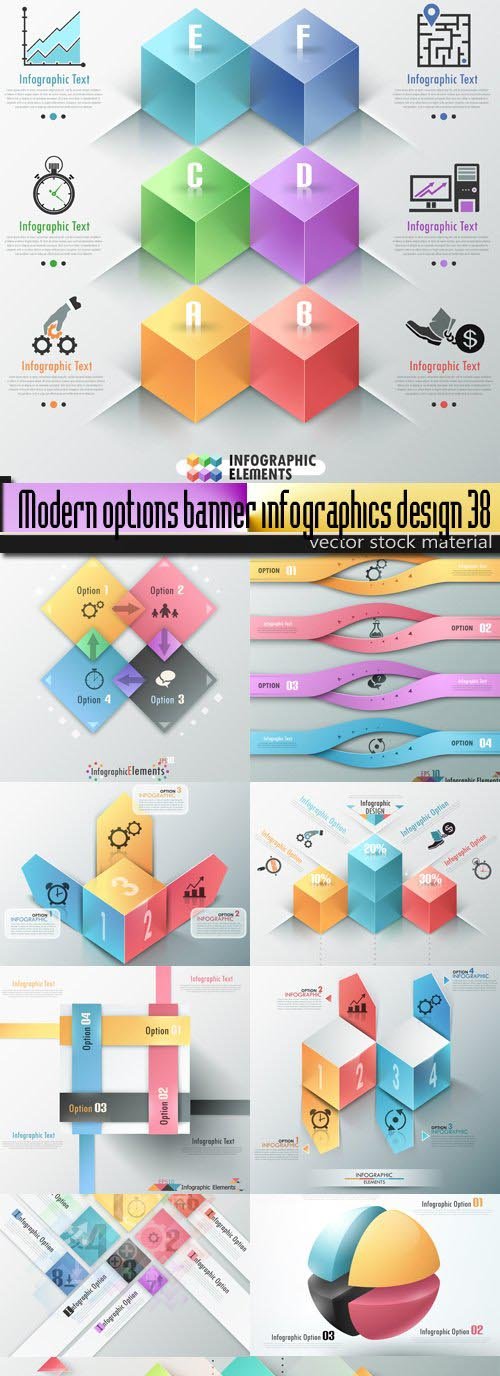 Modern options banner infographics design 38