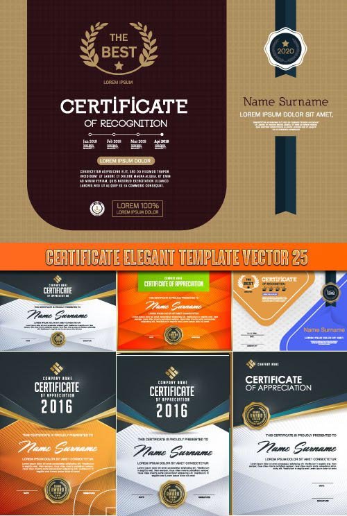 Certificate elegant template vector 25
