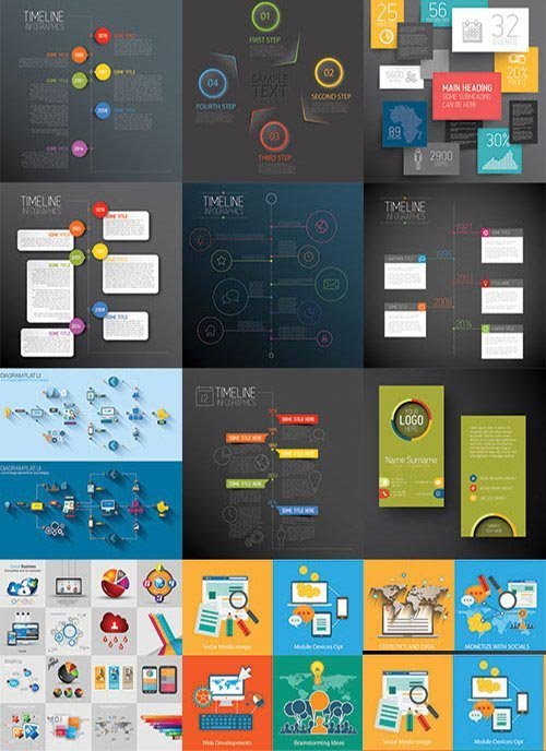 Stock: Transparent Vector set of Infographic elements