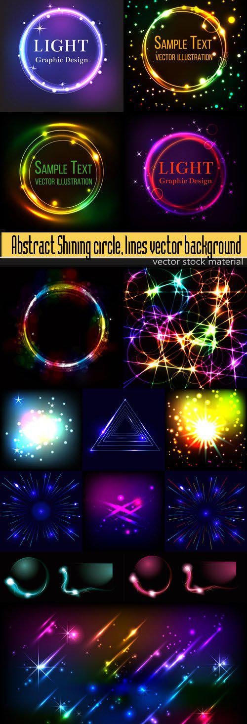 Abstract Shining circle, lines vector background