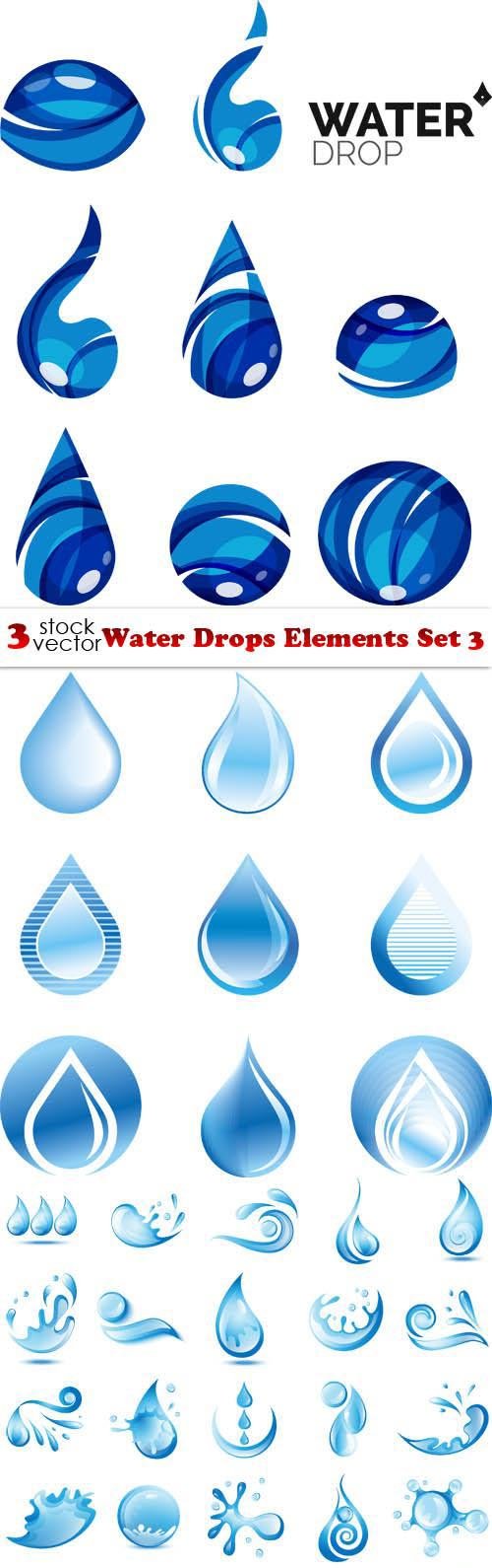 Vectors - Water Drops Elements Set 3