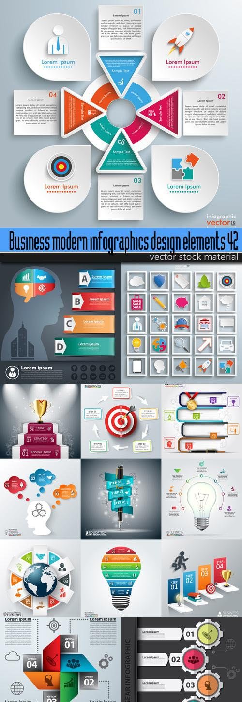 Business modern infographics design elements 42