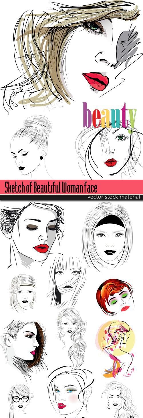 Sketch of Beautiful Woman face