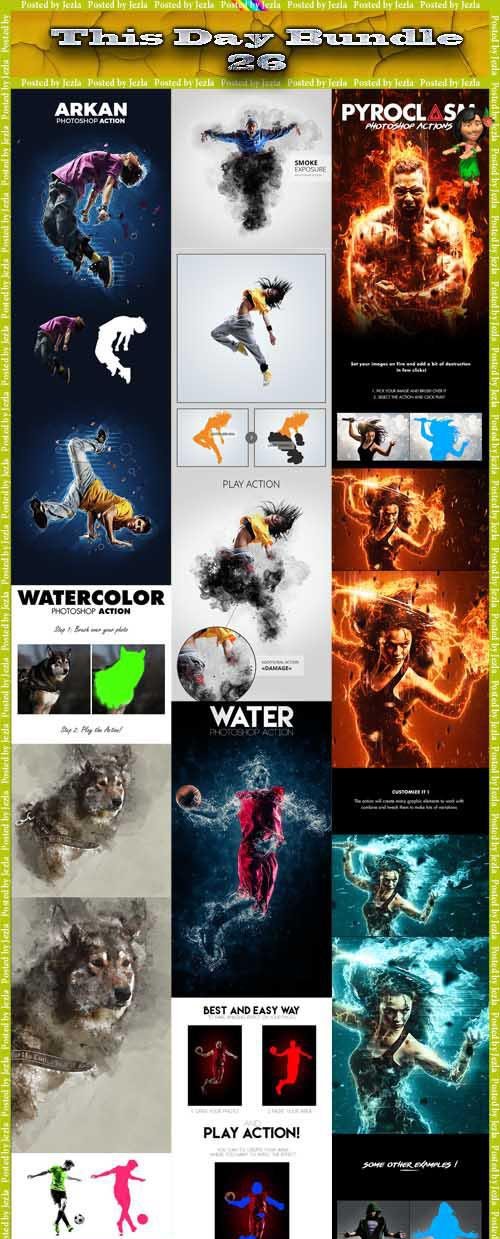 This Day Bundle 26 - Water, Watercolor, Smoke, Arkan Photoshop Actions