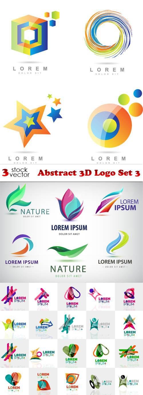 Vectors - Abstract 3D Logo Set 3
