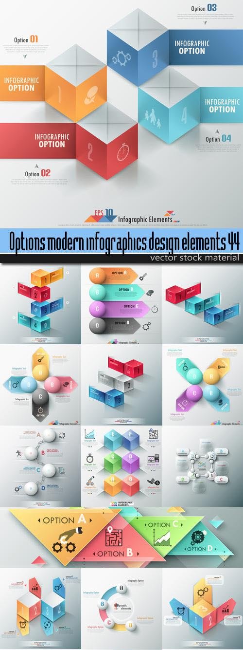 Options modern infographics design elements 44