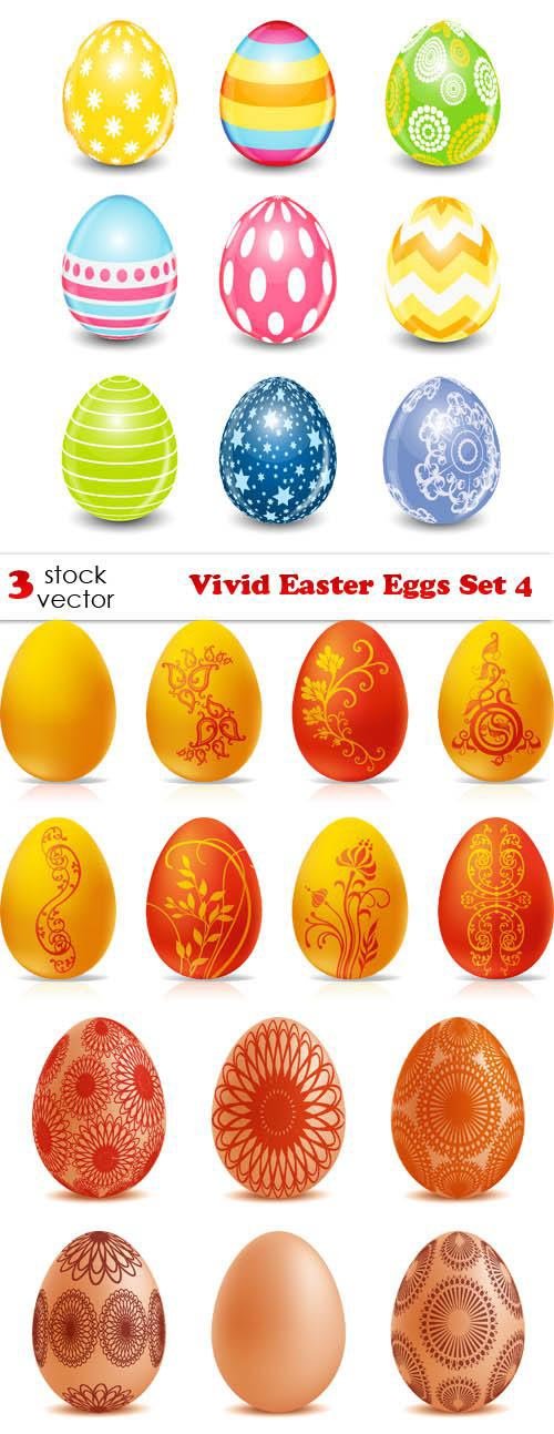 Vectors - Vivid Easter Eggs Set 4