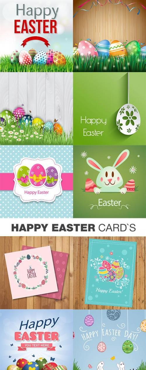 Easter cards vector