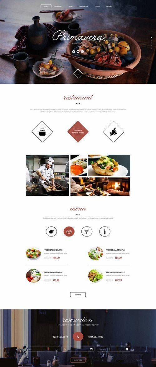 CM - Restaurant - Great OnePage PSD 260895