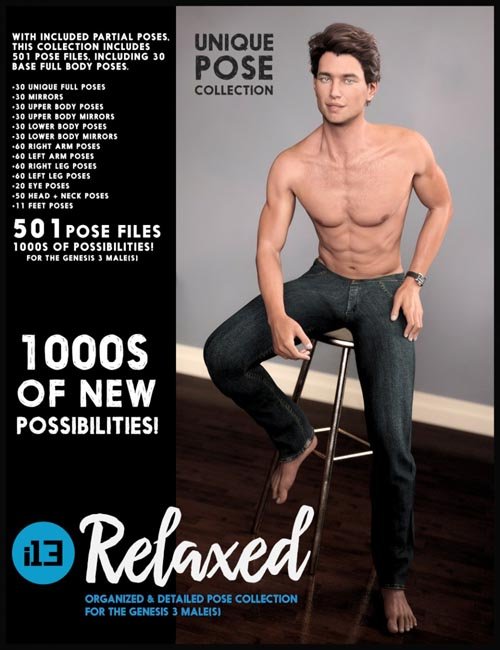 i13 Relaxed Pose Collection for the Genesis 3 Male(s)