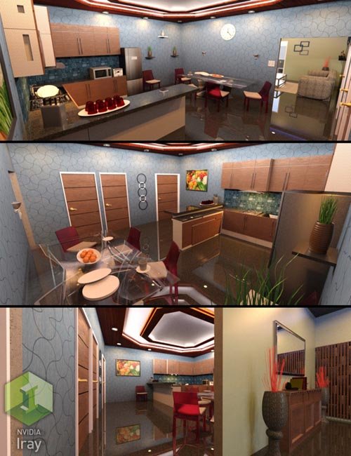Modern Kitchen and Dining Room Set 1