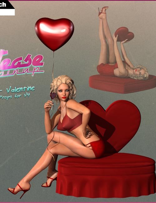 5TEASE PinUp Vol 2: Valentine - Poses and Props for V4
