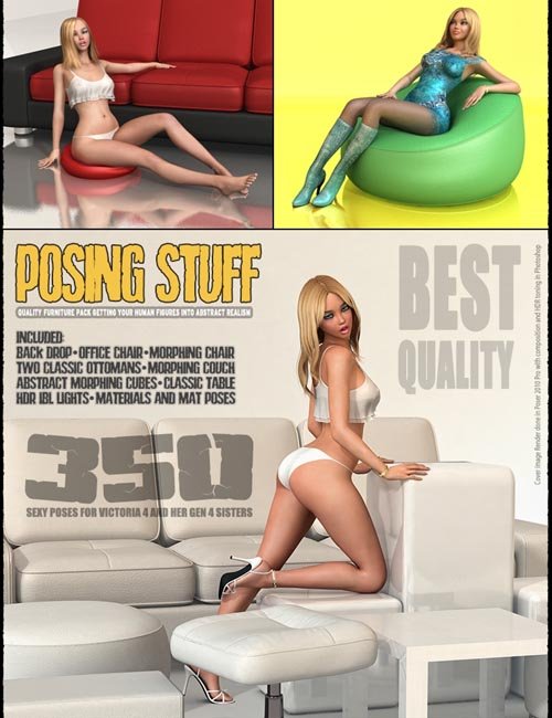 Dynamite Bundle - 350 Sexy V4 poses and furniture