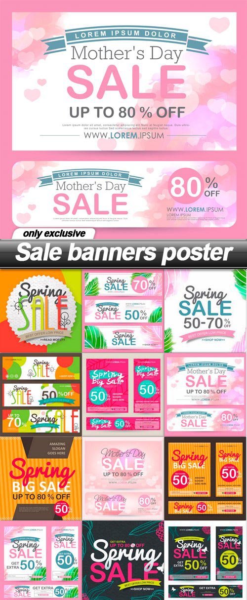Sale banners poster - 15 EPS
