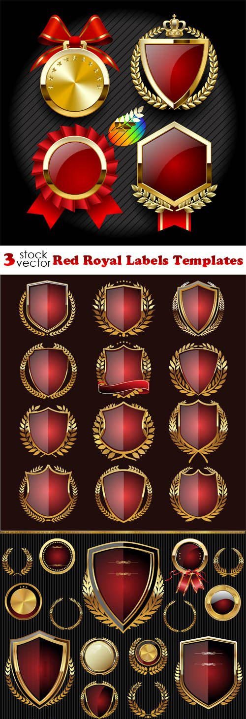 Vectors - Red Royal Labels Templates
