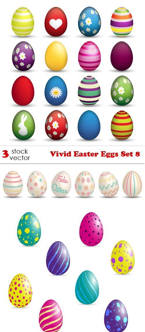 Vectors - Vivid Easter Eggs Set 8