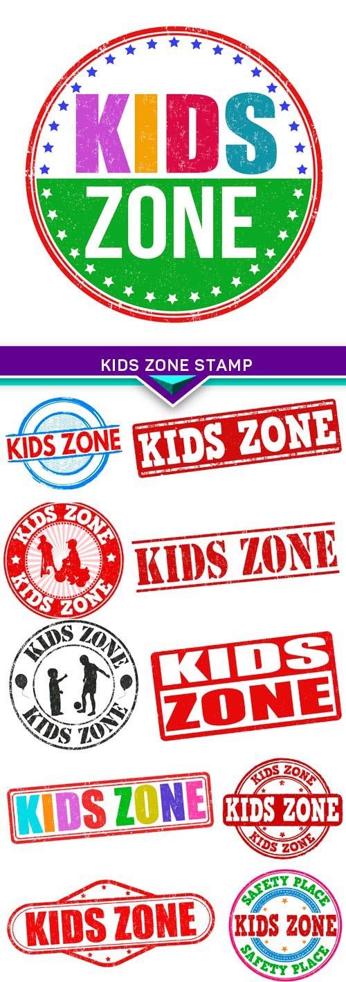 Kids zone stamp 13x EPS