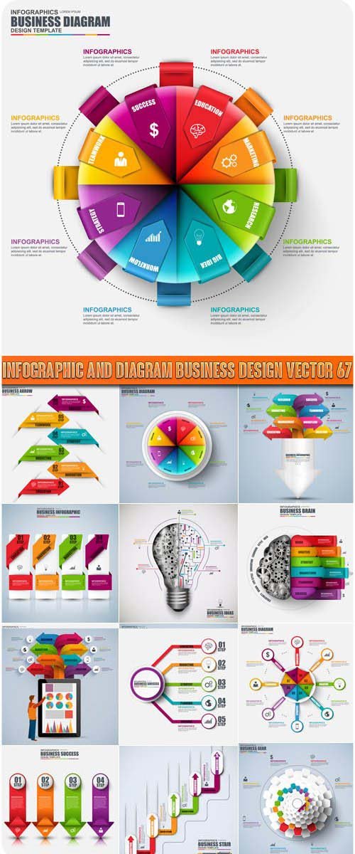 Infographic and diagram business design vector 67