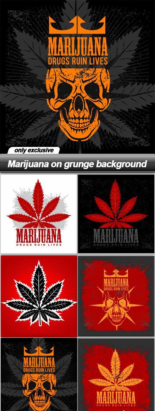 Marijuana on grunge background - 6 EPS