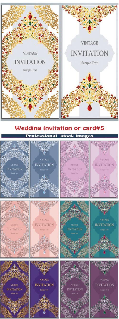 Wedding invitation or card with abstract background # 5