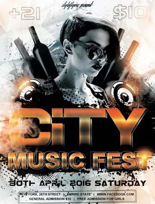 City Music Fest PSD Flyer Template