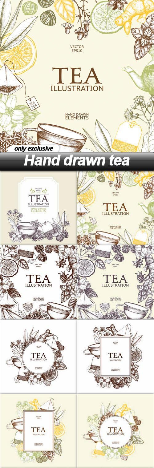 Hand drawn tea - 12 EPS