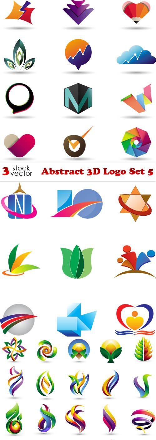 Vectors - Abstract 3D Logo Set 5