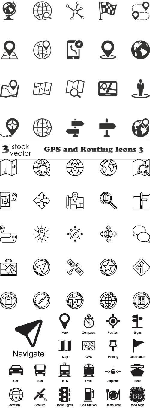Vectors - GPS and Routing Icons 3