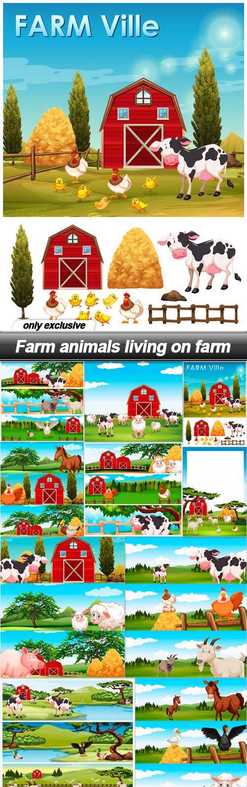 Farm animals living on farm