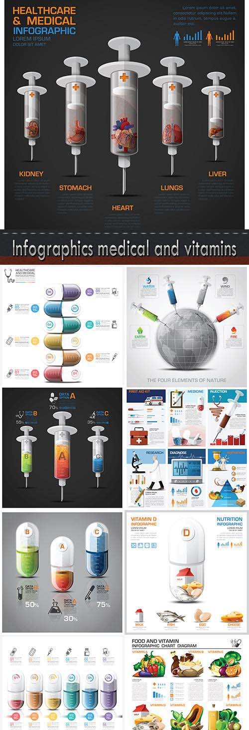 Infographics medical and vitamins