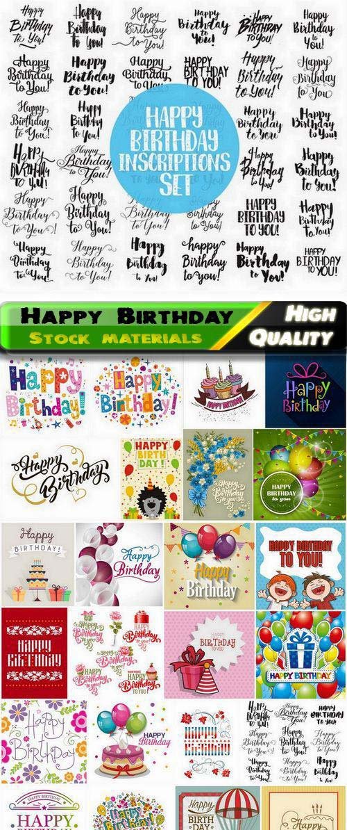 Happy Birthday Template Design in vector from stock #16 - 25 Eps