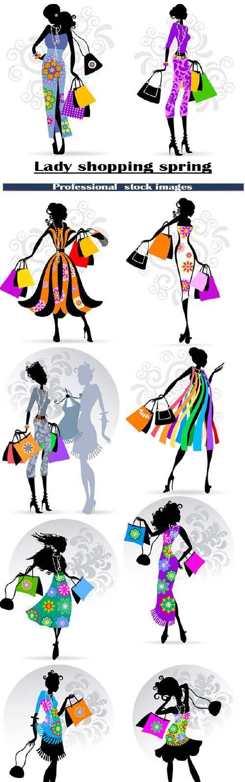 Women shopping in the spring