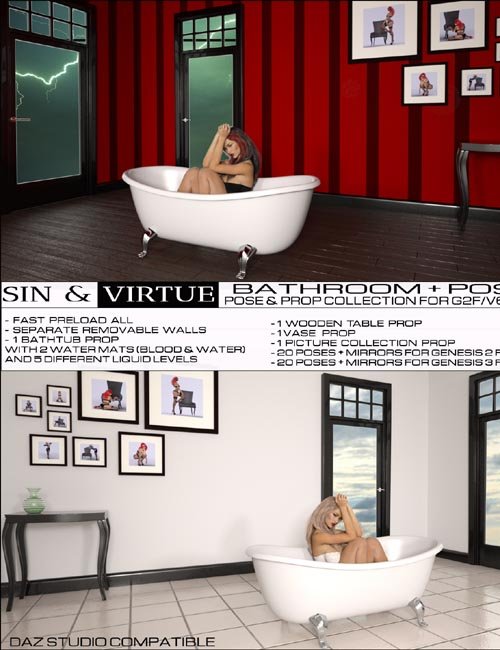 Z Sin & Virtue Bathroom + Poses
