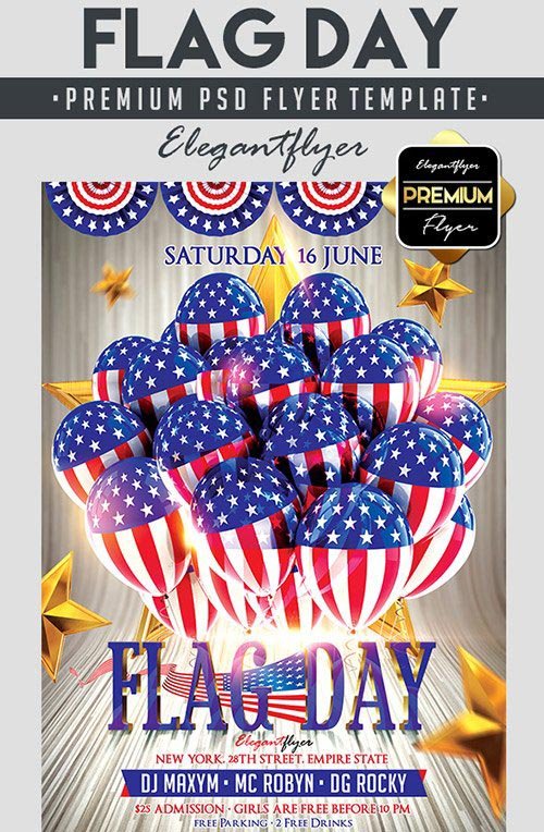 Flag Day – Flyer PSD Template + Facebook Cover