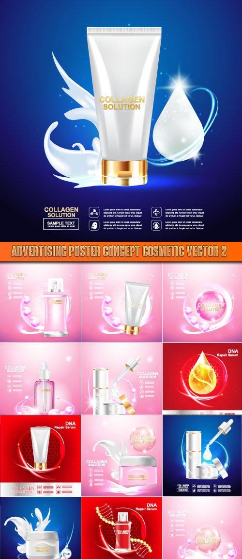 Advertising Poster Concept Cosmetic vector 2