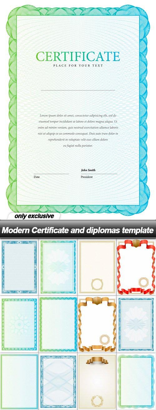 Modern Certificate and diplomas template - 25 EPS