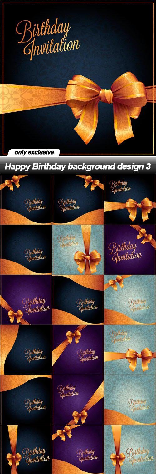 Happy Birthday background design 3 - 30 EPS