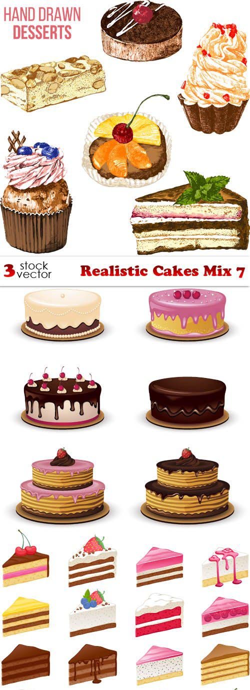 Vectors - Realistic Cakes Mix 7