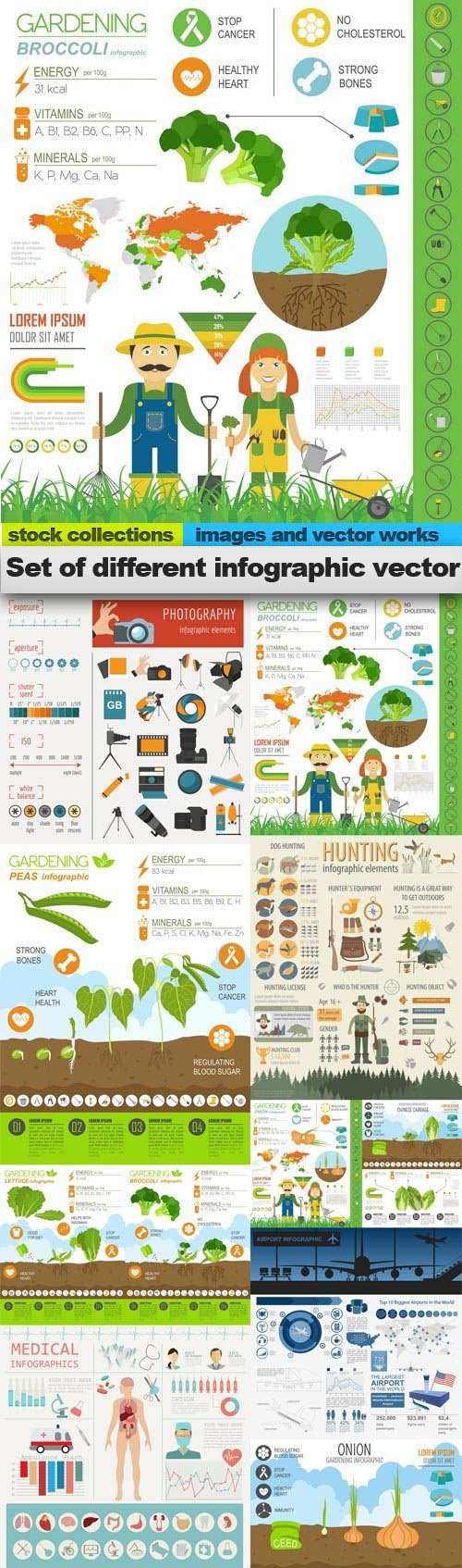 Set of different infographic vector, 15 x EPS