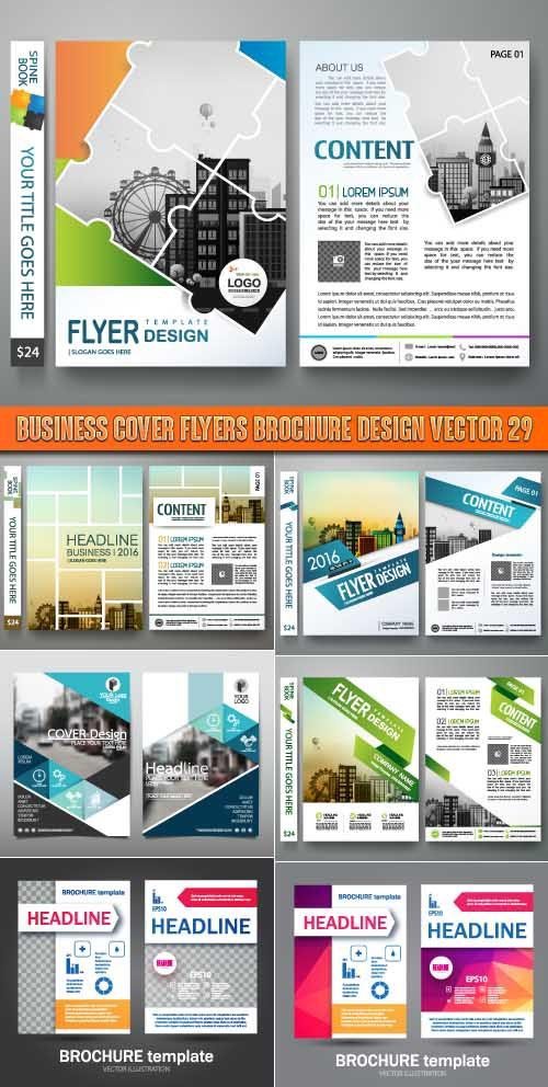 Business cover flyers brochure design vector 29