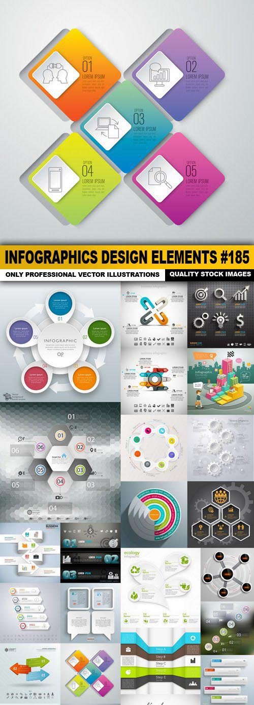Infographics Design Elements #185 - 25 Vector