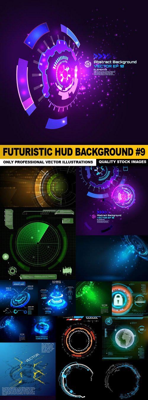 Futuristic HUD Background #9 - 15 Vector
