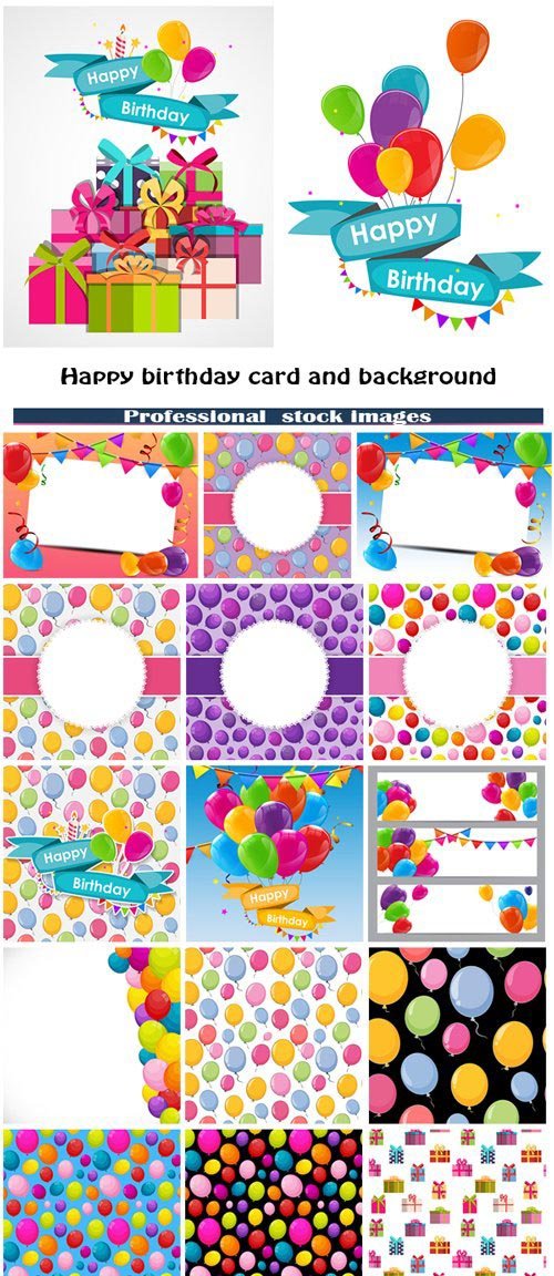 Happy birthday card and background