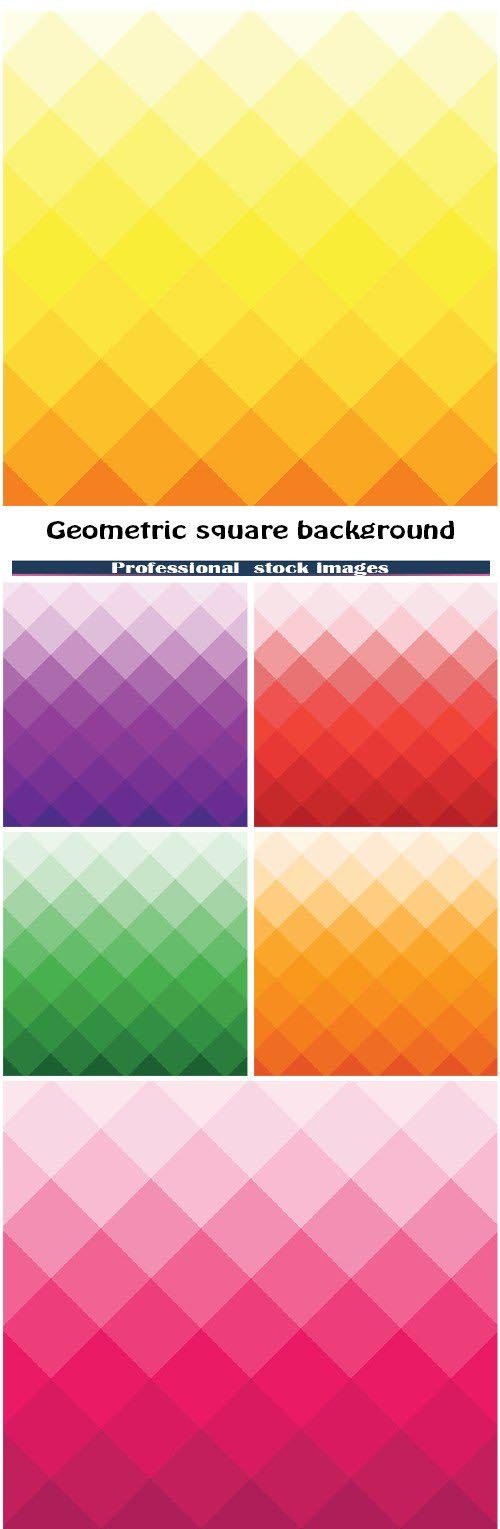 Geometric square background in vector