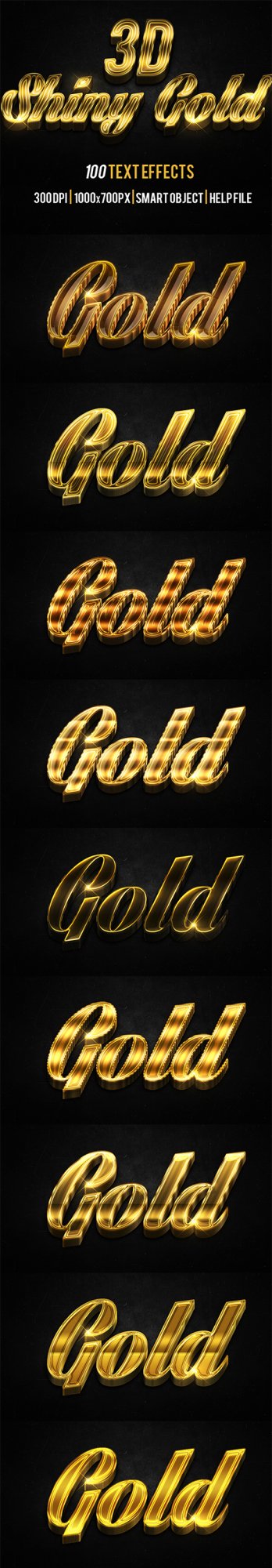 GraphicRiver - 100 3D Shiny Gold Text Effects