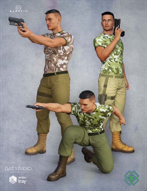 Tactical Gun Poses for Genesis 3 Male(s)